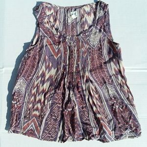 Edmé & esyllte Anthropologie silk aztec print top